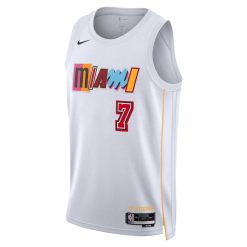 Alternative view of Miami Heat Kyle Lowry Nike City Edition White NBA Jersey