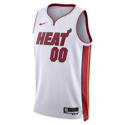 Alternative view of Miami Heat Nike Association White Custom NBA Jersey