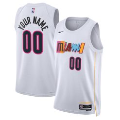 Miami Heat Nike City Edition White Custom NBA Jersey