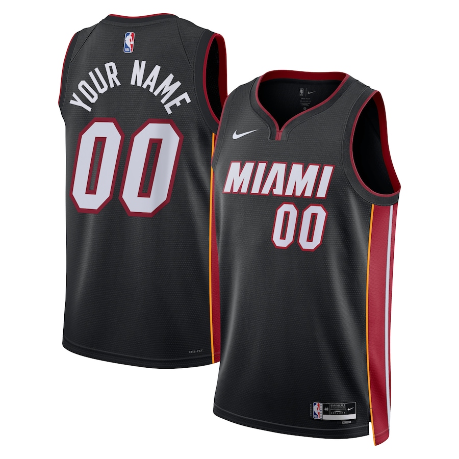 Miami Heat Nike Icon Black Custom NBA Jersey