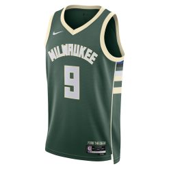 Alternative view of Milwaukee Bucks Bobby Portis Jr Nike Icon Edition Green NBA Jersey