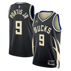 Milwaukee Bucks Bobby Portis Jr Statement Edition Black NBA Jersey