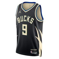Alternative view of Milwaukee Bucks Bobby Portis Jr Statement Edition Black NBA Jersey