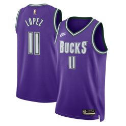Milwaukee Bucks Brook Lopez Nike Classic Edition Purple NBA Jersey