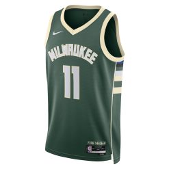 Alternative view of Milwaukee Bucks Brook Lopez Nike Icon Edition Green NBA Jersey