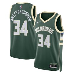 Milwaukee Bucks Giannis Antetokounmpo Nike Icon Edition Green NBA Jersey