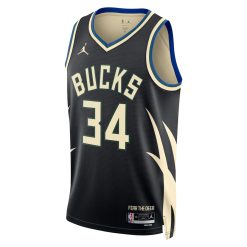 Alternative view of Milwaukee Bucks Giannis Antetokounmpo Statement Edition Black NBA Jersey