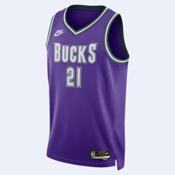 Alternative view of Milwaukee Bucks Jrue Holiday Nike Classic Edition Purple NBA Jersey