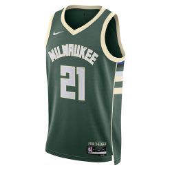 Alternative view of Milwaukee Bucks Jrue Holiday Nike Icon Edition Green NBA Jersey
