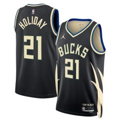Milwaukee Bucks Jrue Holiday Statement Edition Black NBA Jersey