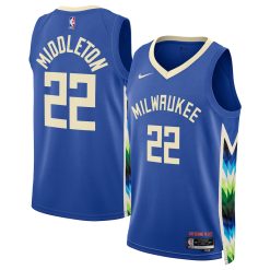 Milwaukee Bucks Khris Middleton Nike City Edition Royal NBA Jersey