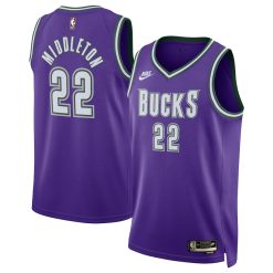 Milwaukee Bucks Khris Middleton Nike Classic Edition Purple NBA Jersey