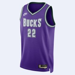 Alternative view of Milwaukee Bucks Khris Middleton Nike Classic Edition Purple NBA Jersey
