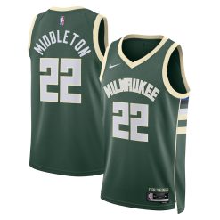 Milwaukee Bucks Khris Middleton Nike Icon Edition Green NBA Jersey