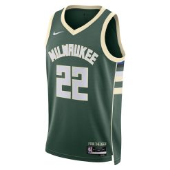 Alternative view of Milwaukee Bucks Khris Middleton Nike Icon Edition Green NBA Jersey