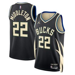 Milwaukee Bucks Khris Middleton Statement Edition Black NBA Jersey