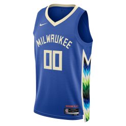 Alternative view of Milwaukee Bucks Nike City Edition Royal Custom NBA Jersey
