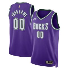Milwaukee Bucks Nike Classic Edition Field Purple/White Custom NBA Jersey