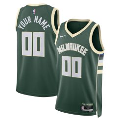 Milwaukee Bucks Nike Icon Green Custom NBA Jersey