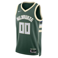 Alternative view of Milwaukee Bucks Nike Icon Green Custom NBA Jersey