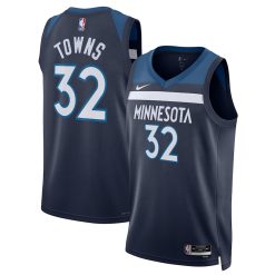 Minnesota Timberwolves Karl-Anthony Towns Nike Icon Edition Navy NBA Jersey