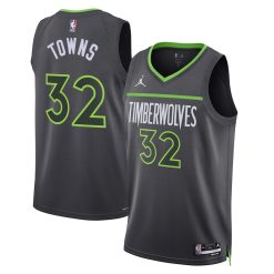 Minnesota Timberwolves Karl-Anthony Towns Statement Edition Grey NBA Jersey