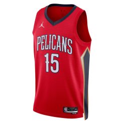 Alternative view of New Orleans Pelicans Jose Alvarado Statement Edition Red NBA Jersey