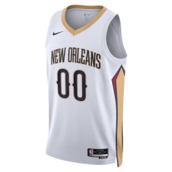 Alternative view of New Orleans Pelicans Nike Association White Custom NBA Jersey