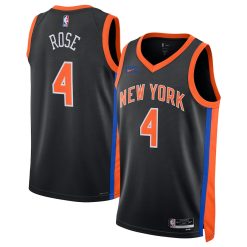 New York Knicks Derrick Rose Nike City Edition Black NBA Jersey