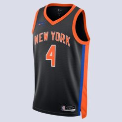 Alternative view of New York Knicks Derrick Rose Nike City Edition Black NBA Jersey