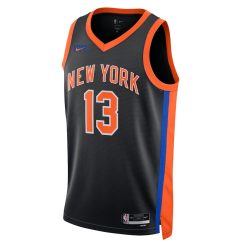 Alternative view of New York Knicks Evan Fournier Nike City Edition Black NBA Jersey