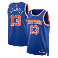 New York Knicks Evan Fournier Nike Icon Edition Blue NBA Jersey