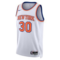 Alternative view of New York Knicks Julius Randle Nike Association Edition White NBA Jersey