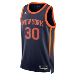 Alternative view of New York Knicks Julius Randle Statement Edition Navy NBA Jersey