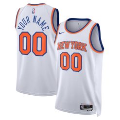 New York Knicks Nike Association White Custom NBA Jersey