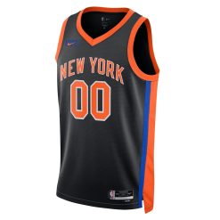 Alternative view of New York Knicks Nike City Edition Black Custom NBA Jersey