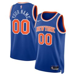 New York Knicks Nike Icon Blue Custom NBA Jersey