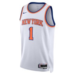 Alternative view of New York Knicks Obi Toppin Nike Association Edition White NBA Jersey