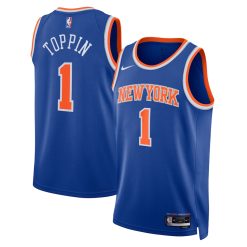 New York Knicks Obi Toppin Nike Icon Edition Blue NBA Jersey