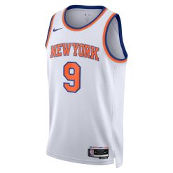 Alternative view of New York Knicks RJ Barrett Nike Association Edition White NBA Jersey