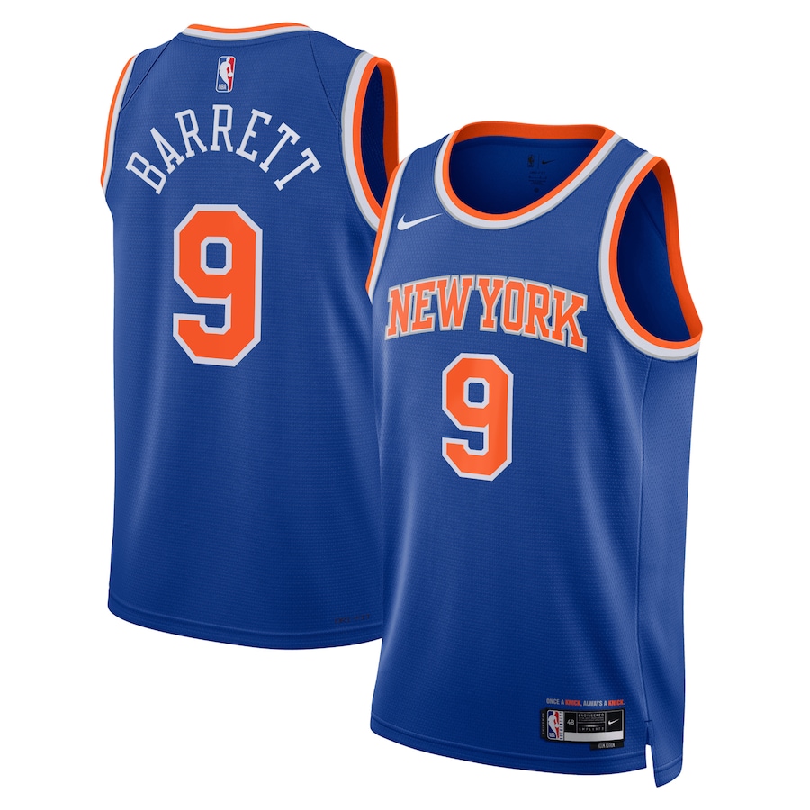 New York Knicks RJ Barrett Nike Icon Edition Blue NBA Jersey