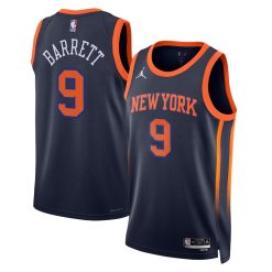New York Knicks RJ Barrett Statement Edition Navy NBA Jersey