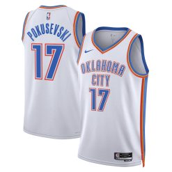 Oklahoma City Thunder Aleksej Pokusevski Nike Association Edition White NBA Jersey