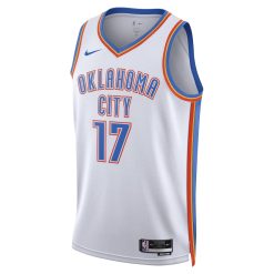 Alternative view of Oklahoma City Thunder Aleksej Pokusevski Nike Association Edition White NBA Jersey