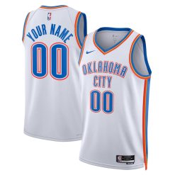 Oklahoma City Thunder Nike Association White Custom NBA Jersey
