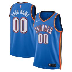 Oklahoma City Thunder Nike Icon Blue Custom NBA Jersey