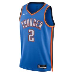 Alternative view of Oklahoma City Thunder Shai Gilgeous-Alexander Nike Icon Edition Blue NBA Jersey