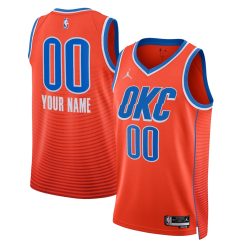 Oklahoma City Thunder Statement Orange Custom NBA Jersey