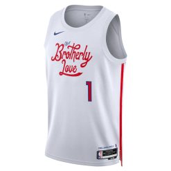 Alternative view of Philadelphia 76ers James Harden Nike City Edition White NBA Jersey