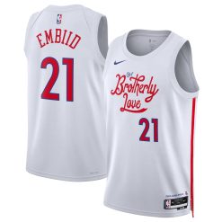 Philadelphia 76ers Joel Embiid Nike City Edition White NBA Jersey